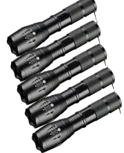 5 x Tactical 18650 Flashlight High Powered 5Modes Zoomable Aluminum