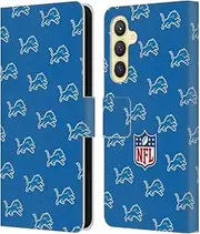 Head Case Designs Officially Licensed NFL Patterns Detroit Lions Artwork Leather Book Wallet Case Cover Compatible with Samsung Galaxy S23 FE 5G