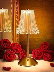 Vintage Lamp Flower Lamp, 3 Colors Nightstand Lamp Bedside Lamp, Cordless Lamp, Dimmable Bedside Lamps, Cordless Table Lamp Rechargeable Lamp, Mini Lamp Rose Lamp Vintage Gifts