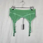 City Chic FOX & ROYAL Plus Size XS Electra Garter Belt Lime Green BNWT