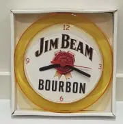 Jim Beam 7" Gold novelty wall/desk clock Brand New