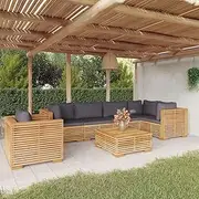 Patio Furniture Sets 7 Piece Garden Lounge Set with Cushions Solid Wood Teak