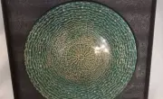 NEW Palmero Hand Blown Glass Rippled Ocean Green Serveware
