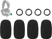SOULWIT 4Pcs Protective Microphone Foam Cover Pop Filter for Steelseries Arctis 1/3/5/7/7+/7P/7P+/7X/7X+/9/9X/Pro/Prime, Nova Series Headphones, Mic Cover WindScreen with High-Density Foam - Black