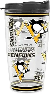 Rico Industries NHL Hockey Pittsburgh Penguins Mayhem 16 oz Double Walled Insulated Tritan Classic Tumbler Cup Keeps Drinks Cold & Hot, USA Made