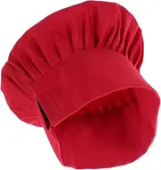 [HEALEEP] Unisex Chef Hat Kitchen Cooking Hat Elastic for Professional Chef Baker and Kitchen Staff Dust Oil Protection Red