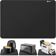 FLASLD Heat Resistant Mat for Air Fryer Site on, Fireproof Silicone Mats for Kitchen Counter, Countertop Protector, No-slip and Waterproof (12"X18", Black)