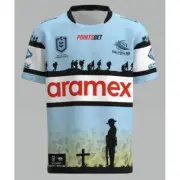 Cronulla Sharks NRL Classic ANZAC Jersey Size S-7XL! T3