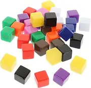 UPKOCH 30pcs Blank Plastic Dice Blocks for DIY Craft Projects Crafting Material for Creative Games Educational Activities and Game Supplies