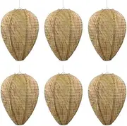 Wasp Nest Decoy,6 Pack Artificial Hanging Wasps Hornets Repellent Nests Brown Fake Imitation Wasp Nests for Home and Garden Outdoors