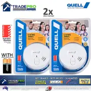 2x Smoke Alarm Fire Detector Chubb/Quell® Aust Ionisation + 9vBatteries 2588804