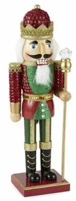 Wooden Christmas Nutcracker, 14", ROYAL SOLDIER/KING IN RED SEQUIN JACKET 244,NP