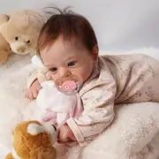 Anano Reborn Baby Doll Boy Eyes Open Lifelike Baby Dolls Blue Veins 19 Inch Silicone Baby Doll with Red Rashes Baby Doll Soft Body Like Real Newborn Infant Girl Doll with Hair
