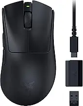 Razer DeathAdder V3 HyperSpeed Wireless Gaming Mouse, Ultra Lightweight, 2.0 oz (55 g), Small, Compact Shape, Provides Natural Grip, Supports Grab/Pinch Handles, Provides Fast and Accurate Mouse