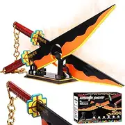 Jorumo Demon Slayer Sword Building Set, 82in Double Blade Tengen Uzui Sword Building Block with Stand, Handmade Cosplay Anime Sword Toy Building Set for Collecting and Gifting 1478 PCS