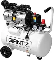 Giantz 24L Oil Free Air Compressor, 115psi Portable Car Tyre Deflator Inflator Pump Electric Compressors Automotive Tools Equipment, with 2 Cylinder Motors and Ultra-quiet 40 L/min White
