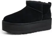 UGG Unisex-Child Classic Ultra Mini Platform Boot, Black, 13 Little Kid
