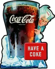 COCA COLA HAVE A COKE SPRITE BOY 19" HEAVY DUTY USA MADE METAL ADVERTISING SIGN