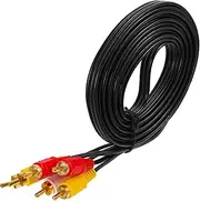 FUNOMOCYA Audio Line Stereo Cable Auxiliary Cable VCR Wire Tv Cord Audio Cable for Tv RCA to RCA Cable Tv Auxiliary Cord Auxiliary Cord for VCR Tv Cable Video Cord Black Wire Core Copper