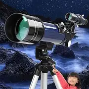 Telescope for Kids 70mm ApetureTelescope 400mm AZ Mount,Good Partner to View Moon and Planet, PortableTelescope with Backpack and Tripod for Kids and Beginners