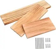 LIFKICH 3pcs Wooden Floating Shelf Wall Mount Storage for Kitchen Bathroom Living Room Carbonized