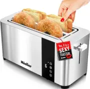 Mueller UltraToast Full Stainless Steel Toaster 4 Slice, Long 4 Silver