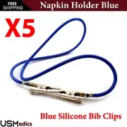 Blue color Napkin Holder 5Pcs Alloy Neck Bib Holder Chain Sun Hat Strap BEADEN®
