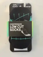 CEP Low-Cut Compression Socks Women's Black Jade Size 2/II Small 4.5-6.5 Shoe Sz