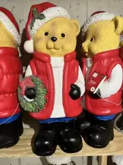 3ft LED Lit Christmas Teddy Bear Wreath blow mold Christmas 2022 HomeDepot New