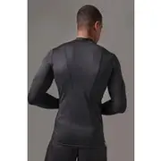 Mens Black Man Active Pro Long Sleeve High Neck Perforated Base Layer