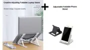 Combo: Adjustable Foldable Laptop Notebook Stand + Phone Stand Tablet Holder