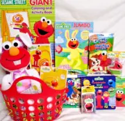 NEW ELMO EASTER GIFT BASKET BUNNY DOLL TOYS ACTION FIGURE EGG HUNT PLAY SET