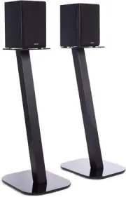 One Pair Fixed Height Universal Speaker Floor Stands - Black - 610 Series