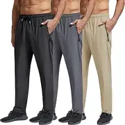 [POVWVPY] Men's Lightweight Hiking Pants Quick-Dry Stretch Outdoor Joggers with Zipper Pockets Casual Travel Athletic Sweatpant