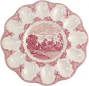 Johnson Brothers Old Britain Castles Pink 12-Inch Deviled Egg Plate NEW IN BOX
