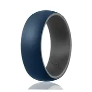ROQ Silicone Ring - Duo Collection Dome Style - Grey-Blue by ROQ for Men - 11 mm Ring
