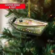 Personalized Watercraft Row Boating With Christmas Light Christmas Ornament