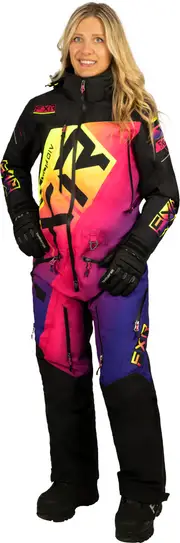 FXR CX Lite 2023 Ladies One Piece Snowmobile Suit, black-multicolored, Size 14 for Women Black Multicolored