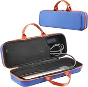 [Buziba] Travel Carrying Case for Dyson Airstrait HT01 Hair Straightener Hard Protective Case Storage Bag Layer Hair Accessories Tools Orgnizer (Blue and Orange)