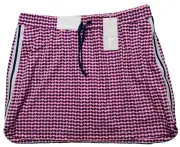 LADY HAGEN WOMEN XL Retro Geo Cherry Red 17" Side Rib Golf Short NEW