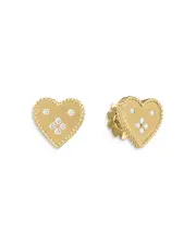 Roberto Coin 18K Yellow Gold Diamond Venetian Princess Small Heart Stud Earrings