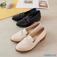 在飛比找蝦皮購物優惠-上班鞋 台灣製造 一字卷 尖頭 低跟鞋 楔型鞋 增高 樂福鞋