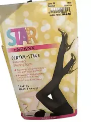 Spanx Star Power Center Stage Size E Patterned Shaping Tights Black Ribbed New