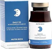 Daily Vitamin D by Nutri-Rich - D3 2,000 IU (50 mcg) for Improved Mood, Healthy Strong Bones & Better Immunity, Soy Free (30 Softgels)