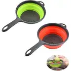 Foldable Silicone Vegetable Strainer Washing Basket With Handle Collapsible