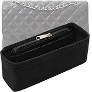 LOUKAYCCI Purse Organizer Insert for Chanel Classic Flap mini Bag Organizer Insert Handbag (Black, Mini)