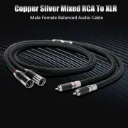 Pair RCA to XLR Male Female Signal Cable OFC Copper Silver Plated Audio Cable