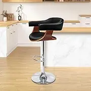 ALFORDSON Bar Stool Adjustable Kitchen Barstool Joan Swivel Counter Dining Chair in 61-82cm Seat Height with Anti-Slip Floor Protector for Home Bar Countertop Dining Room (Black)