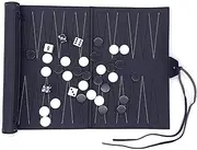 Travel Backgammon Set - PU Leather Backgammon Sets - Roll-Up Travel Backgammon Game -Tactical Board Game Ideas (PU Leather)