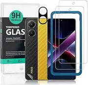 Ibywind 2 Pcs Screen Protector Compatible with Xiaomi Poco X7 Pro 5G 6.67",Tempered Glass,With 1Pc Camera Lens Protector,1Pc Back Film,Anti-Scratch,Bubble Free